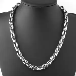 collier graine de café homme argent 5