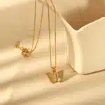 collier papillon plaqué or 4