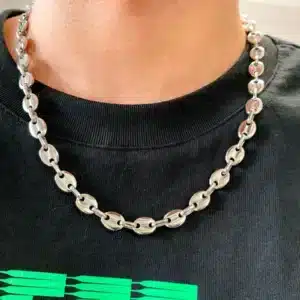 collier grain de café argent pour homme 1