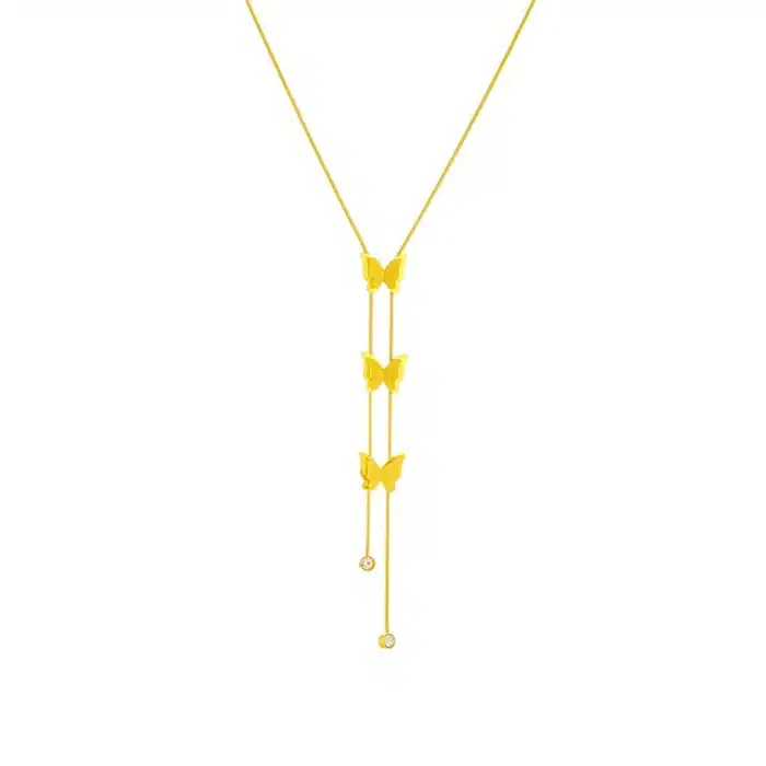 collier papillon plaqué or 5