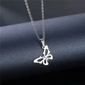 collier papillon acier inoxydable 2