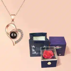 coffret rose eternelle avec collier 4