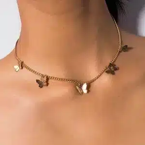 collier papillon acier inoxydable 2