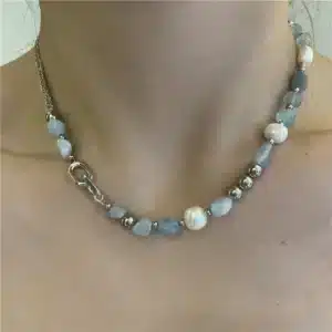 collier perles bleues 5