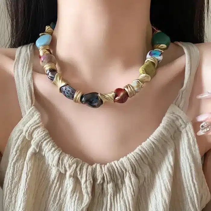 collier femme fantaisie coloré 6