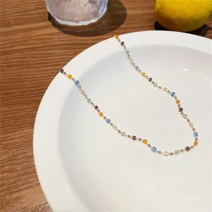 collier petites perles multicolores 6