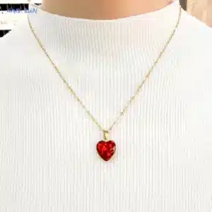 collier coeur acier inoxydable 3