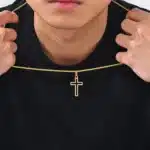 collier croix acier inoxydable 3