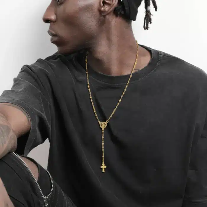 collier chapelet or 3