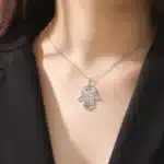 Skyrim-Collier pendentif main de Fatima pour femme, Hamesh, Hamsa, mauvais œil, tour de cou en acier inoxydable, colliers de la JOprésidence, amulette, bijoux porte-bonheur 2