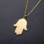 Skyrim-Collier pendentif main de Fatima pour femme, Hamesh, Hamsa, mauvais œil, tour de cou en acier inoxydable, colliers de la JOprésidence, amulette, bijoux porte-bonheur 8