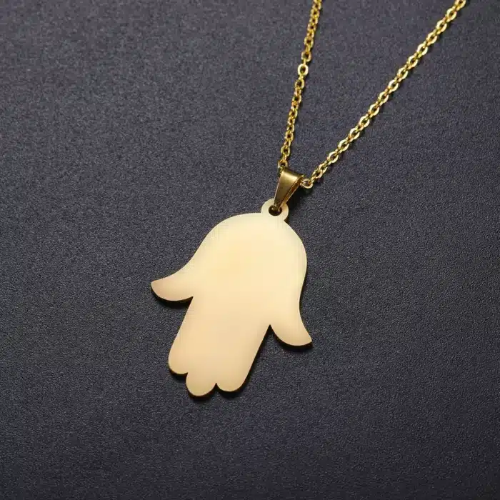 Skyrim-Collier pendentif main de Fatima pour femme, Hamesh, Hamsa, mauvais œil, tour de cou en acier inoxydable, colliers de la JOprésidence, amulette, bijoux porte-bonheur 8