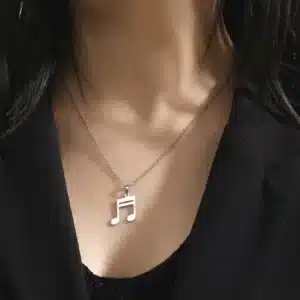 collier note de musique argent​ 1