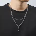 collier homme cadenas​ 1