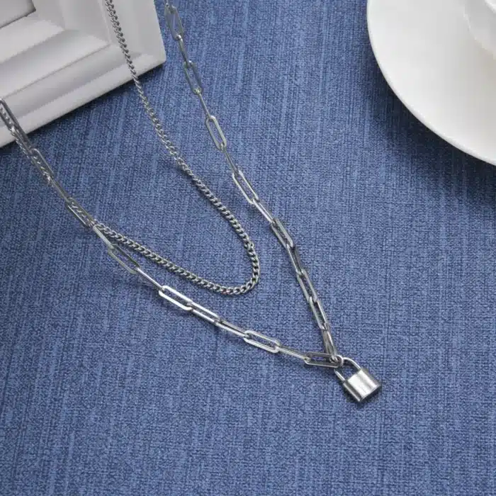 collier homme cadenas​ 3