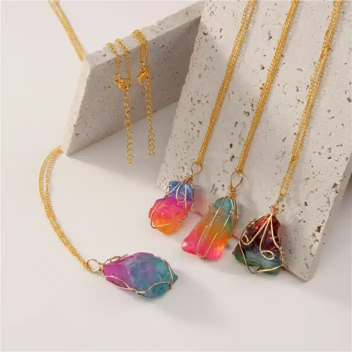 collier pierre multicolore 9