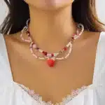 collier fantaisie fraise 1