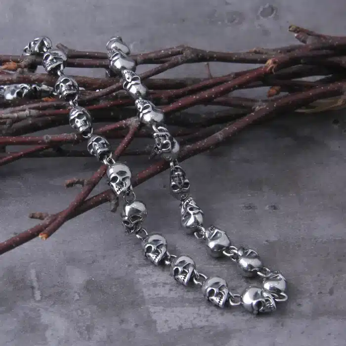collier homme plusieurs cranes 1