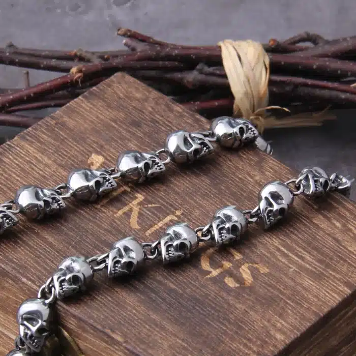 collier homme plusieurs cranes 4