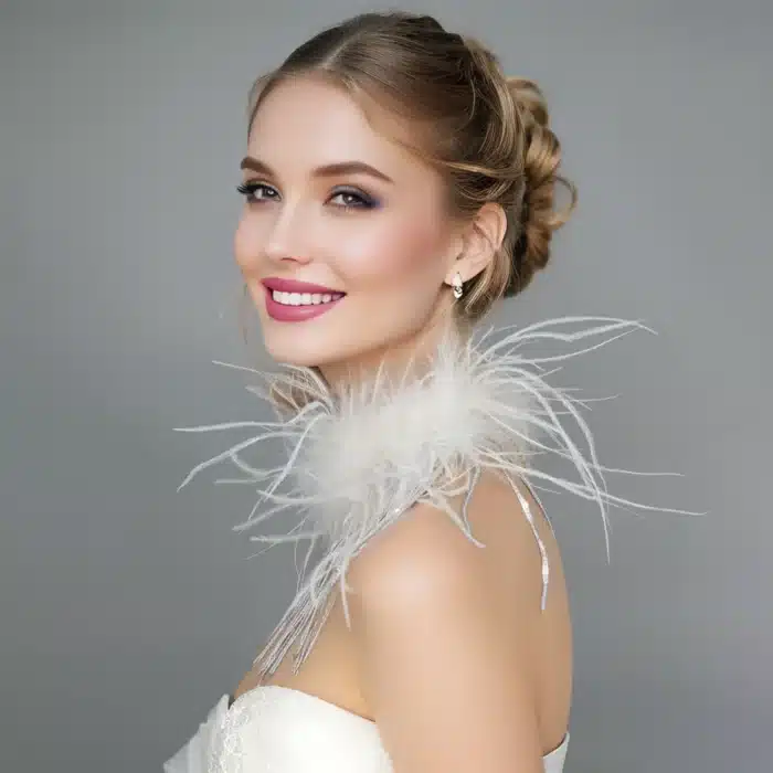 collier ras de cou plume​ 1